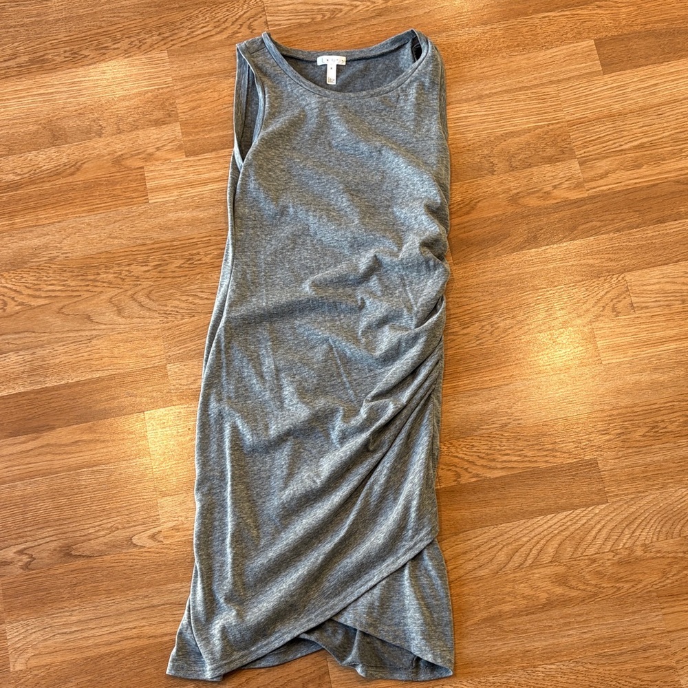 Leith Asymmetrical Sleeveless Gray Dress Medium